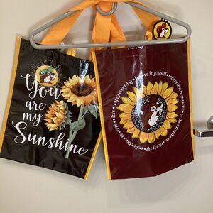 NWT Set of 2 Iconic Buc-ee's Bucees Beaver “Your Are My Sunshine” Tote Bags